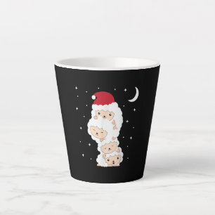 Caneca De Café Latte Presente da Fazenda de Carneiros de Natal Santa Cl