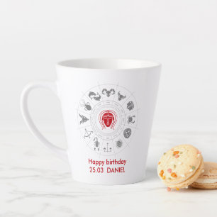 Caneca De Café Latte Presente de Aniversário do Virgo Zodiac Personaliz