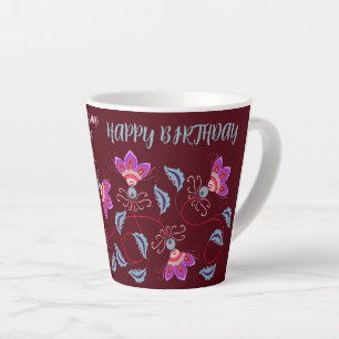 CANECA DE CAFÉ LATTE PRESENTE DE ANIVERSÁRIO PARA MÃE, PAI, IRMÃ, FILHO