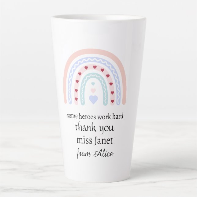 Caneca De Café Latte Presente de Apreciação ao Professor - Melhor Profe (Frente)