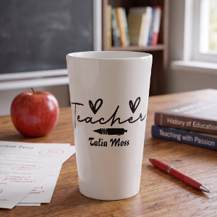 Caneca De Café Latte Presente de Apreciação para Professor Fofo