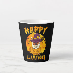 Caneca De Café Latte Presente de aranha   Aranha-Bruxa de Llama Feliz