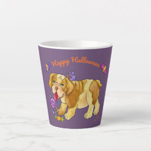 Caneca De Café Latte presente de cachorrinho de Halloween de 12 oz