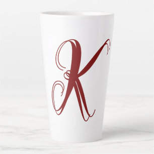 Caneca De Café Latte Presente de casamento minimalista com inicial de m
