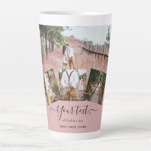 Caneca De Café Latte Presente de casamento Rosa Poeira Rosa para Recém-