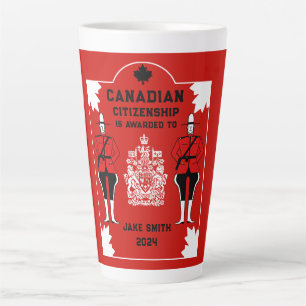 Caneca De Café Latte Presente de celebração de cidadania canadense