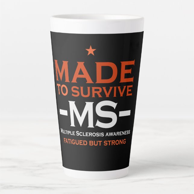 Caneca De Café Latte Presente de Consciência de Sobrevivência com Escle (Frente)