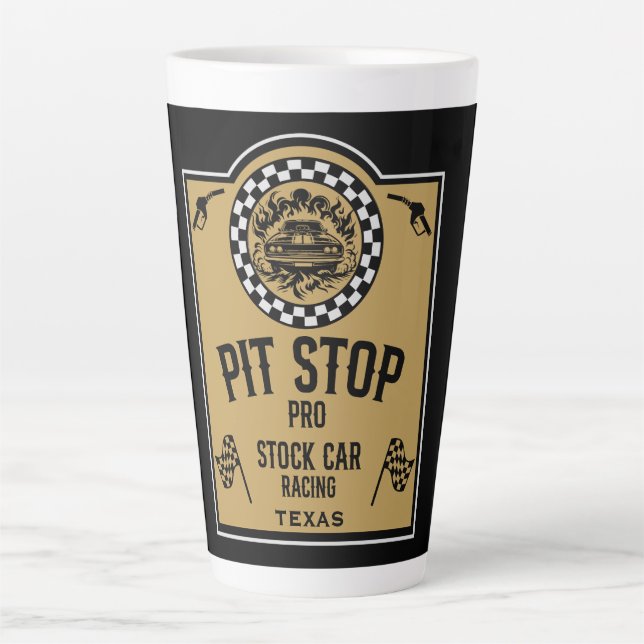Caneca De Café Latte Presente de Corrida de Stock Car (Frente)