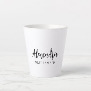 Caneca De Café Latte Presente de Dama de Honra de Tipografia Moderna