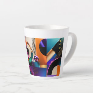 Caneca De Café Latte Presente de Design de Formas Geométricas Abstratas