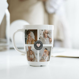Caneca De Café Latte Presente de Foto Personalizada da Família de Colag