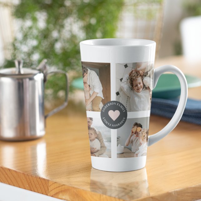 Caneca De Café Latte Presente de Foto Personalizada da Família de Colag (Criador carregado)
