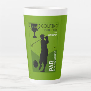 Caneca De Café Latte Presente de Golfe de Vintage Único