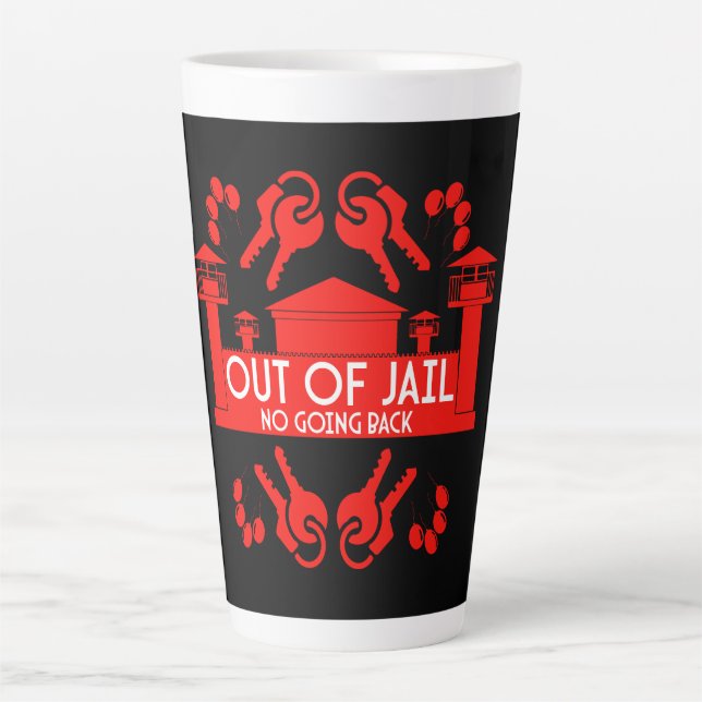 Caneca De Café Latte Presente de libertação fora da prisão (Frente)