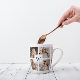 Caneca De Café Latte Presente de Pai de Fotografia dos Pais de Colagem 