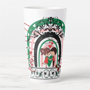 Caneca De Café Latte Presente do dia de os namorados branco de design l