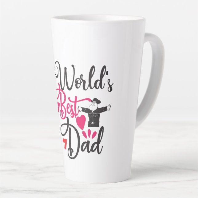 Caneca De Café Latte Presente do Dia dos Pais para o Papai! (Ângulo direito)