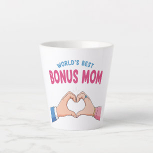 Caneca De Café Latte Presente do Melhor Bônus de Mãe do Mundo Coração M