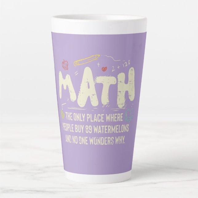 Caneca De Café Latte Presente do professor de matemática de matemática (Frente)
