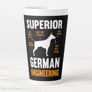 Caneca De Café Latte Presente Doberman  Engenharia alemã superior