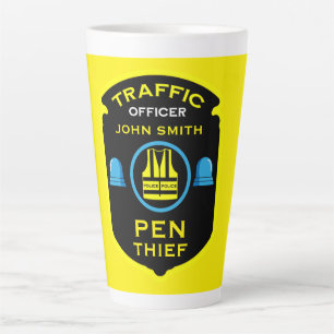 Caneca De Café Latte Presente Engraçado da Polícia de Trânsito