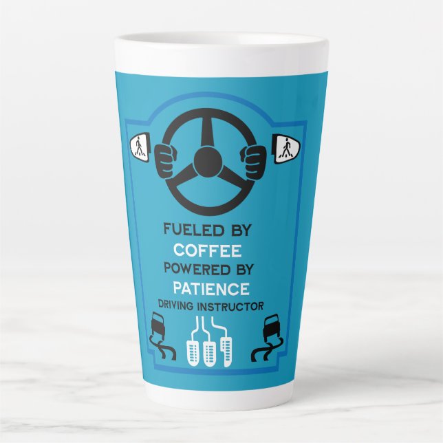 Caneca De Café Latte Presente Engraçado para Instrutor de Condução (Frente)