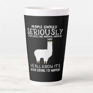 Caneca De Café Latte Presente Llama  As Pessoas devem ser seriamente