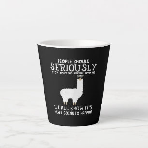 Caneca De Café Latte Presente Llama  As Pessoas devem ser seriamente