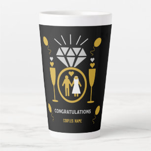 Caneca De Café Latte Presente Original de Felicitações de Noivado Engra