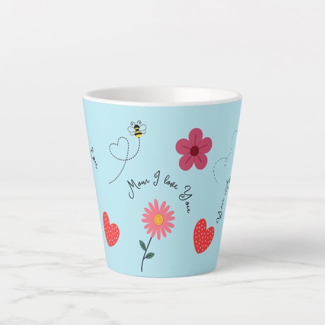 Caneca De Café Latte Presente Para a Mamãe, Melhor Mamãe de Sempre, Eu  (Frente)