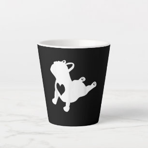Caneca De Café Latte Presente para o Bulldog Yoga Pose Love Heart Worko