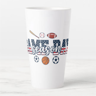 Caneca De Café Latte Presente Patriótico de Temporada de Jogos para Fã