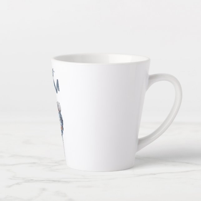 Caneca De Café Latte Presente Personalizado da Super Mãe com Filho e Fi (Direita)