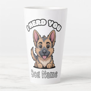Caneca De Café Latte Presente Personalizado de Cachorro Pastor Alemão '