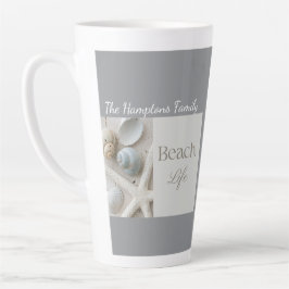 Caneca De Café Latte Presente Personalizado de Conchas Marinhas para Ca