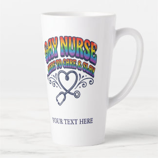 Caneca De Café Latte Presente Personalizado Orgulho Arco-Íris Enfermeir