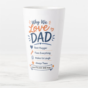 Caneca De Café Latte Presente Personalizado Por Que Amamos Papai das Cr