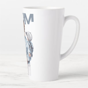 Caneca De Café Latte Presente Personalizado Super Mãe com Filho e Filha