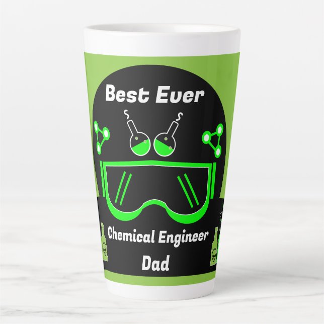 Caneca De Café Latte Presentes de Engenheiros Químicos Engraçados (Frente)