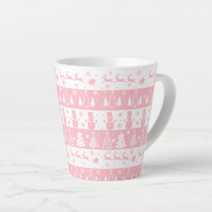 Caneca De Café Latte Presentes de inverno de Natal Rosa e Bonito