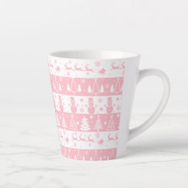 Caneca De Café Latte Presentes de inverno de Natal Rosa e Bonito
