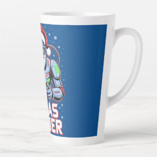Caneca De Café Latte Presentes De Natal Para Gamer Cyber Santa Robot Na