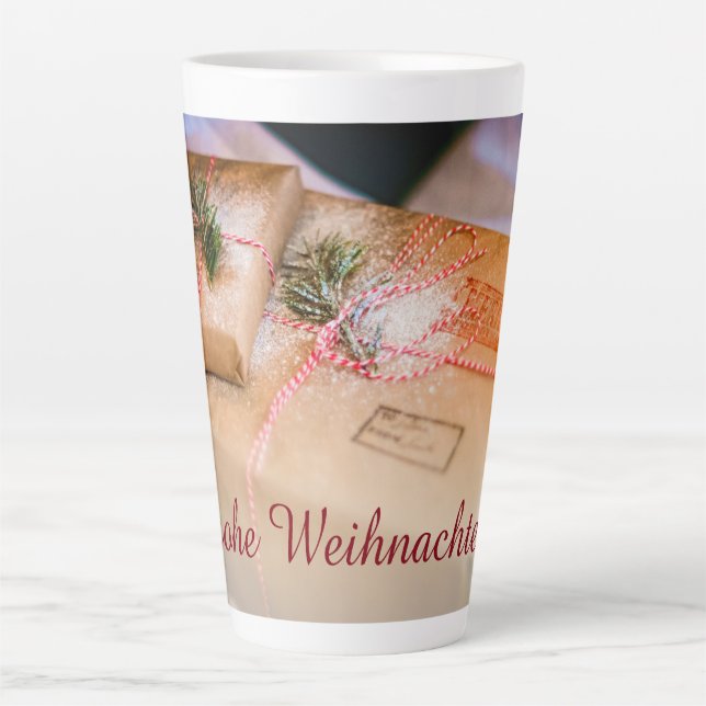 Caneca De Café Latte Presentes festivos como motivo de Natal (Frente)