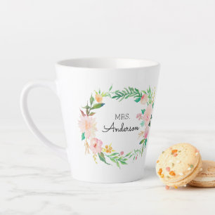 Caneca De Café Latte Presentes na casa do professor - Pia Floral Floral