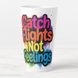 Caneca De Café Latte Preserve Voos Não Sentimentos Camisa Divertida de