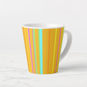 Caneca De Café Latte Preso Colorido De Listras. BG - Cor laranja - Lata