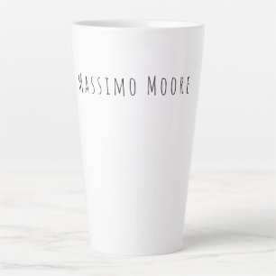 Caneca De Café Latte Preto Branco Simples Elegante Casual Próprio Nome