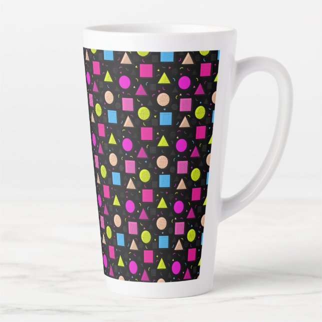 Caneca de Café Latte Preto com Estilo Retro Neon d (Direita)