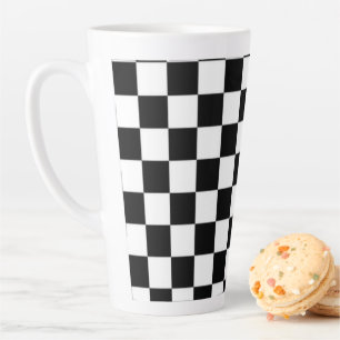Caneca De Café Latte Preto e Branco