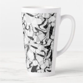 Caneca De Café Latte Preto e branco em movimento